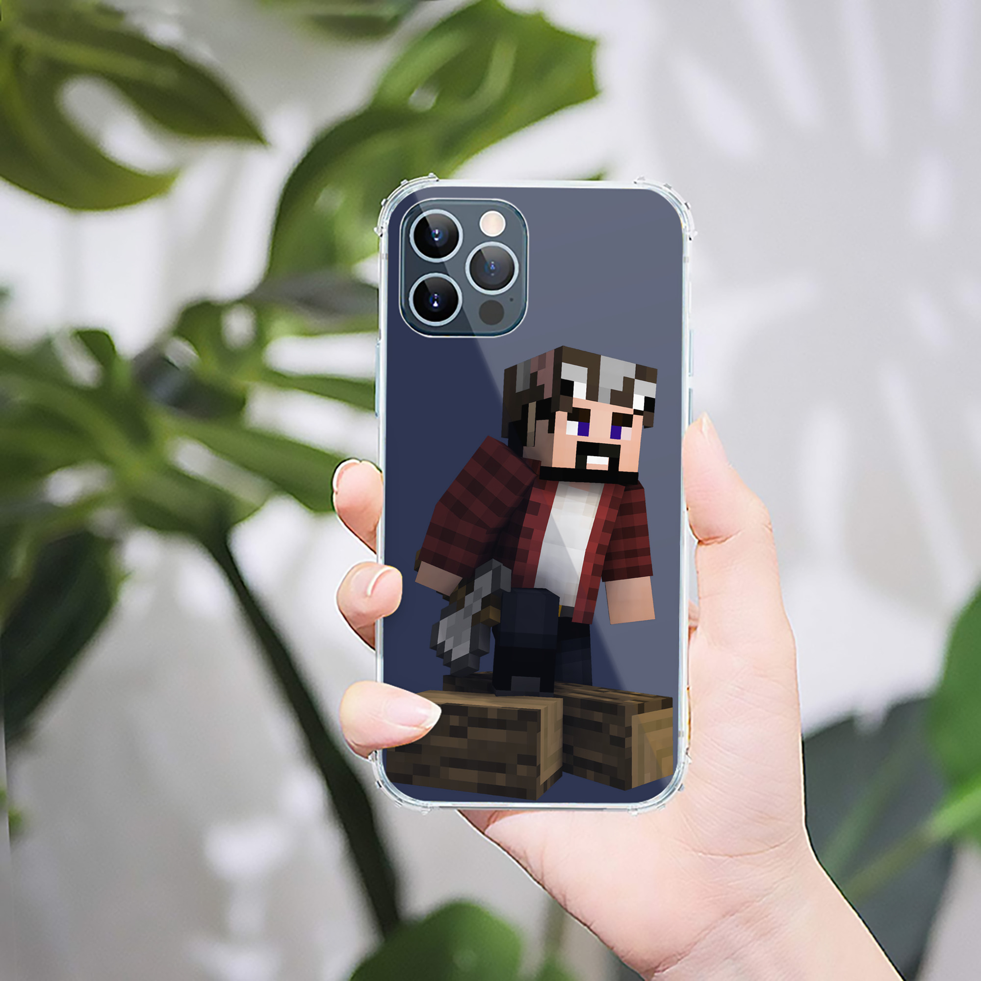 （画像用） マインクラフト ブロックの世界 Minecraft MC Block world 【iPhone 12シリーズ対応】透明スマホケース（クリアソフトケース）